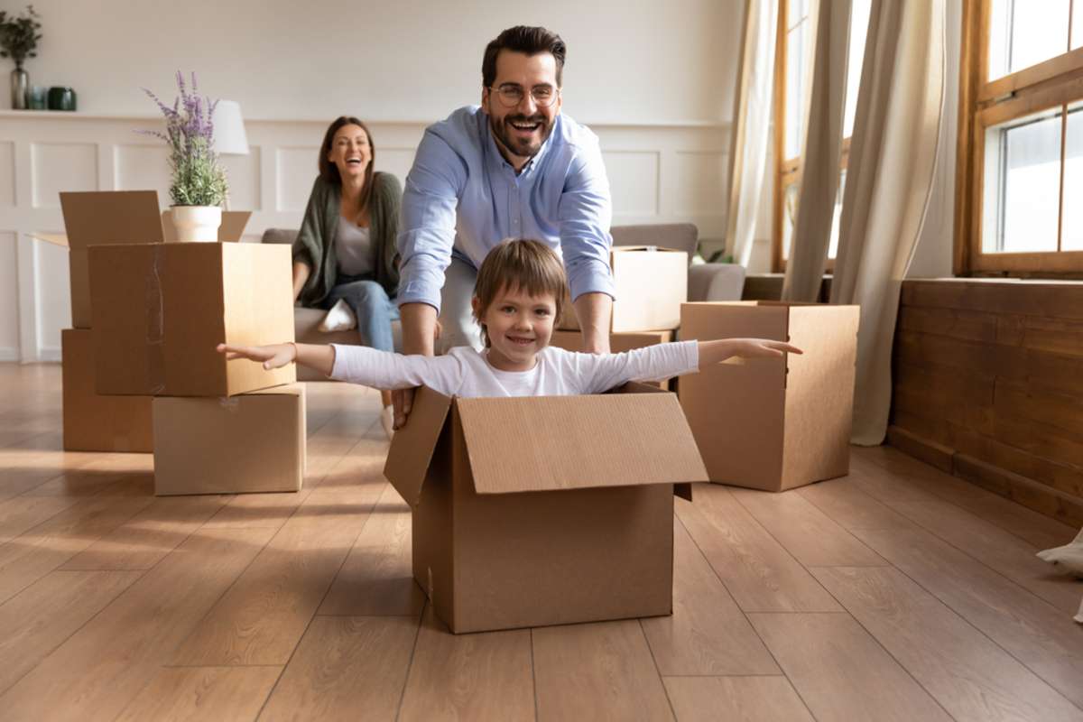Happy family moving in, property management companies Indianapolis concept