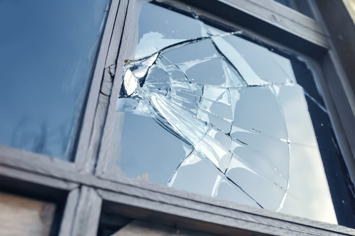 A broken window - tenant damaged property