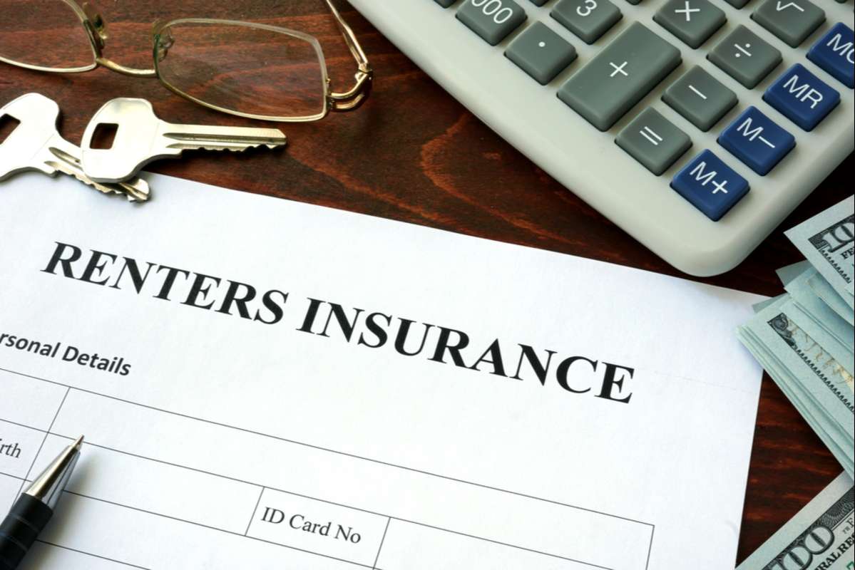 Renters insurance form on a table