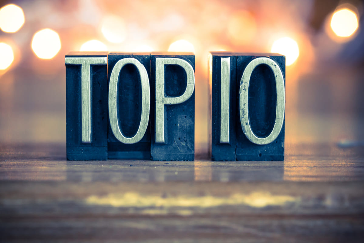 The words Top 10 with lights in the background, top 10 tenant retention strategies concept